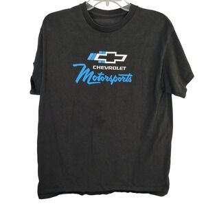 Chevrolet Motorsports Graphic T-Shirt Black Short Sleeve Racing Tee garage pits